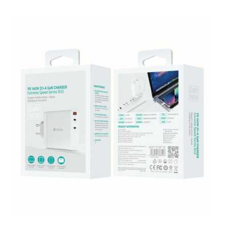 Adaptateur secteur à charge rapide - Série Devia - PD 140 W 2C avec technologie GaN, blanc (UE)