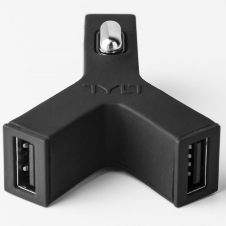 Kit chargeur de voiture USB*2 + câble Lightning TYLT 2,1 A MFi - Noir