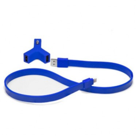 Kit chargeur de voiture USB*2 + câble Lightning TYLT 2,1 A MFi - Bleu