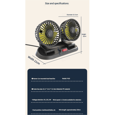Ventilateur de voiture 24 V - Modèle F410