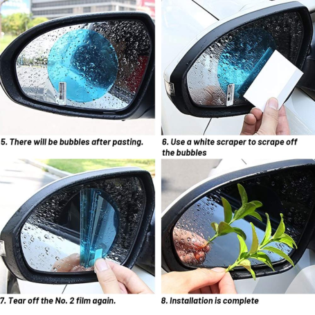 Anti Fog Film for Car Rearview Mirror - Round 95mm (2pcs)