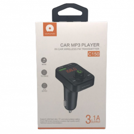 Chargeur allume-cigare MP3 + USB 3.1A Noir - C203(WUW)