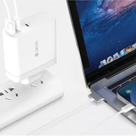 Adaptateur secteur à charge rapide - Série Devia - PD 140 W 2C avec technologie GaN, blanc (UE)