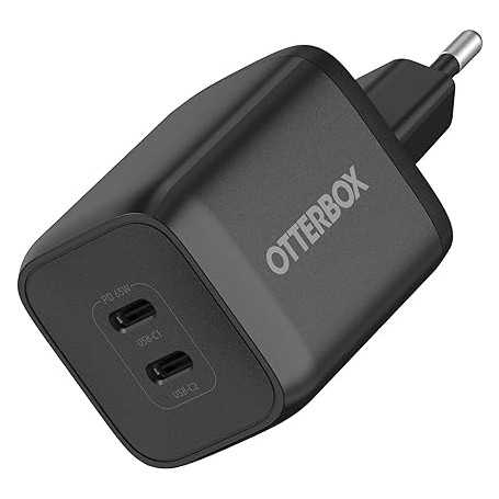 Adaptateur secteur OtterBox standard EU USB-C PD avec 2 ports 65 W - Noir