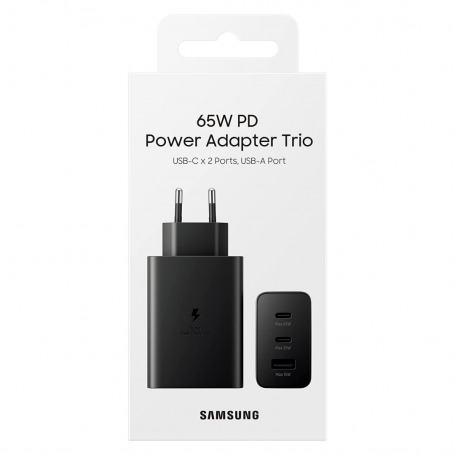 Adaptateur secteur Samsung 65 W PD Trio 2 USB-C + USB EP-T6530NBEGEU