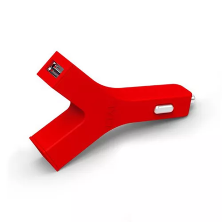 Kit chargeur de voiture USB*2 + câble Lightning TYLT 2,1 A MFi - Rouge