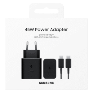Charger Kit Type-C / Type-C Samsung EP-T4511XBEGEU 45W - 5A/1.8M Low Standby - Black - Retail Box (Original)